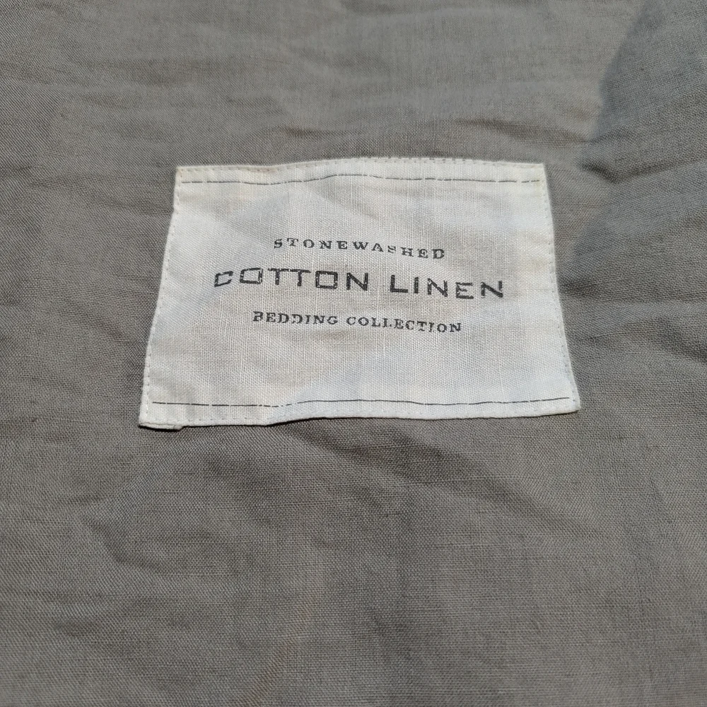 Restoration Hardware Stone Washed Cotton Linen King Duvet Cover Graphite